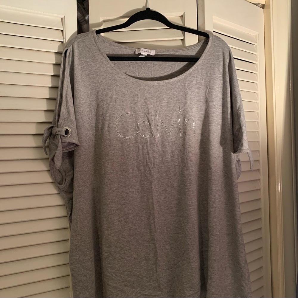 CK short sleeve T-shirt with tie on sleeve